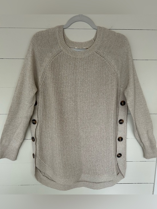RD Style Sweaters - RD Style Cream Knit Scoop-Neck Button Side Sweater. Size XL